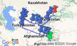 Google Map: Lahore To Nur-Sultan Overland Expedition