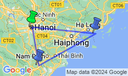 Google Map: Hanoi, Ninh Binh and Halong Bay