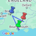 Google Map: Busreis Zuid-Engeland & Isle of Wight