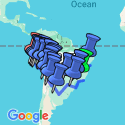 Google Map: Rio de Janeiro to Lima (via Iguazu) Travel Pass