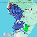 Google Map: Buenos Aires to Lima (via Uyuni) Travel Pass