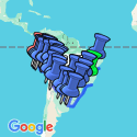 Google Map: Rio de Janeiro to Lima (via Uruguay) Travel Pass