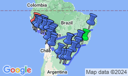 Google Map: Rio de Janeiro to Lima (via Uruguay) Travel Pass