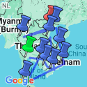 Google Map: Bangkok to Hanoi (via Cambodia) Travel Pass