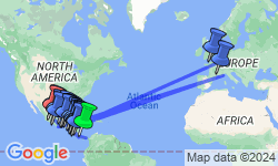 Google Map: Panama City to Mexico City Travel Pass