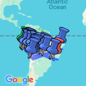 Google Map: Lima to Rio de Janeiro (via Pantanal) Travel Pass