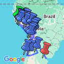 Google Map: Lima to Buenos Aires (via Chile) Travel Pass