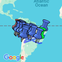Google Map: Rio de Janeiro to Lima (via Pantanal) Travel Pass