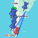 Google Map: Santiago to Ushuaia (Ruta 40) Travel Pass