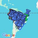 Google Map: Rio de Janeiro to Lima (via Pantanal & Uruguay) Travel Pass