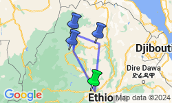 Google Map: Ethiopia Historical Route Adventure 12D/11N
