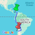Google Map: Cartagena To Santiago Overland Expedition
