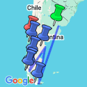 Google Map: BUENOS AIRES to SANTIAGO (32 days) Patagonian Adve