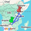 Google Map: Zimbabwe to Kenya Overland Safari & Participation Camping