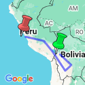 Google Map: Bolivia to Peru: Lakes, Salt Flats & Machu Picchu