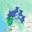 Google Map: Canadian Rockies from Seattle (Camping)