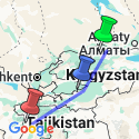 Google Map: Bishkek To Dushanbe (14 Days)