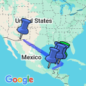 Google Map: Cycle Mexico - The Yucatan Peninsula