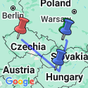Google Map: Krakow to Budapest Adventure