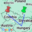 Google Map: Krakow to Budapest Adventure