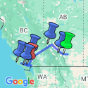 Google Map: Canadian Rockies and Pacific Coast