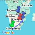 Google Map: Cape Town, Kruger & Victoria Falls Safari