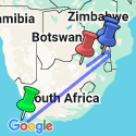 Google Map: Cape Town, Kruger & Mozambique Journey