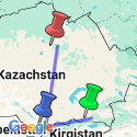 Google Map: Rondreis KAZACHSTAN - 21 dagen; Sjasliek, steppe en Aralmeer