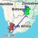 Google Map: Exploring South Africa, Victoria Falls, and Botswana