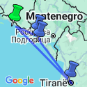 Google Map: Dubrovnik to Montenegro, Kosovo & Albania