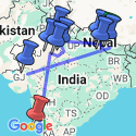 Google Map: Nepal to Golden Triangle & Goa