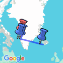 Google Map: Greenland to Newfoundland: Mountains, Wildlife and Viking History