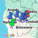 Google Map: Safari Etosha naar Victoria Falls