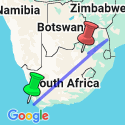 Google Map: Cape Town, Kruger and Bushfire Festival
