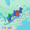 Google Map: Eastern Canada by Rail