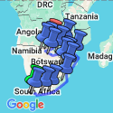 Google Map: Cape Town To Victoria Falls Overland Expedition