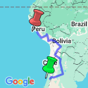 Google Map: Santiago To Lima Overland Expedition