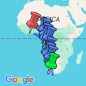 Google Map: Cape Town To Ghana Group Overland Tour