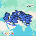 Google Map: Kathmandu To Amman Overland Expedition