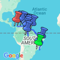 Google Map: Rio De Janeiro To Cartagena Via The Guianas & Venezuela Group Overland Tour