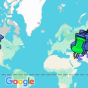 Google Map: Iran • Turkmenistan • Usbekistan • Tadschikistan • Kirgistan • Kasachstan: Große Seidenstraße