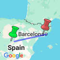 Google Map: Journey through Spain: Madrid to Barcelona