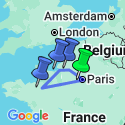 Google Map: Paris, Normandy and the Loire