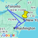 Google Map: New York City, Niagara Falls & Washington DC