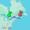 Google Map: Ontario & French Canada with Ocean Train to Halifax