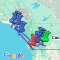 Google Map: Western Canada by Rail with Alaska Cruise