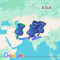 Google Map: Independent India & Nepal with Dubai: The Golden Triangle, Kathmandu, and Dubai