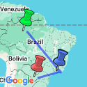 Google Map: Independent Rio de Janeiro and Iguassu Falls with Brazil's Amazon