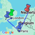 Google Map: Independent London, Paris & Amsterdam City Stay