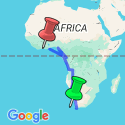Google Map: Cape Town To Accra Overland Expedition